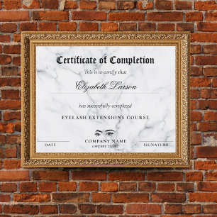 Papier Certificat de compétence Marbre Thème