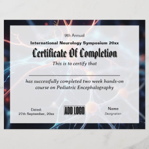 Papier Certificat de conférence de neurologie et de neuro