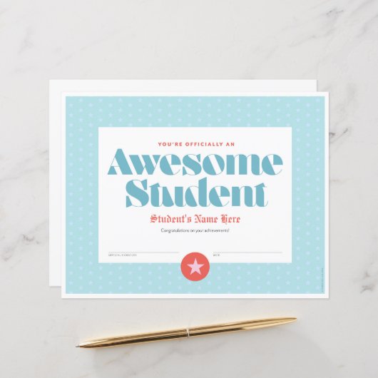 Papier Certificat de conscience (Devant/Arrière en situation)