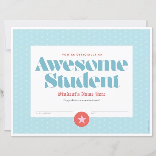 Papier Certificat de conscience (Devant)