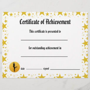 Papier Certificat de Danse - Stars Lyrical