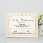 Papier Certificat de dédicace pour bébé Gold (Debout devant)