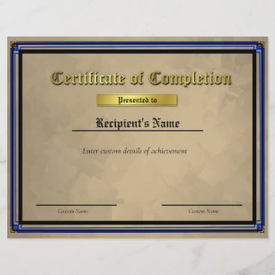 Papier Certificat de drapeau personnalisé Thin Blue Line