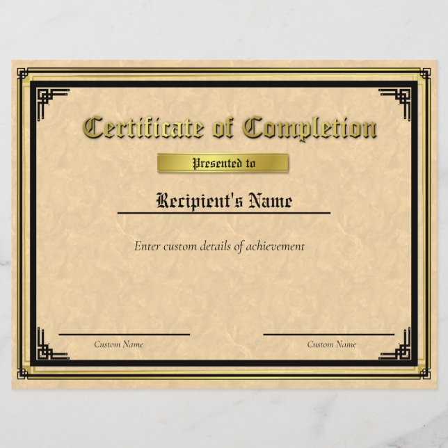 Papier Certificat de drapeau personnalisé Thin Blue Line (Devant)