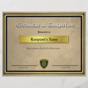 Papier Certificat de drapeau personnalisé Thin Blue Line