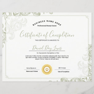 Papier Certificat De Fin