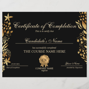 Papier Certificat de fin de cours