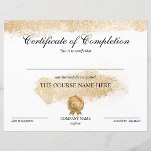 Papier Certificat de fin de cours