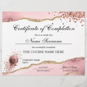 Papier Certificat de fin de cours