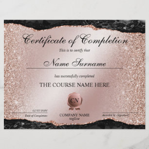 Papier Certificat de fin de cours