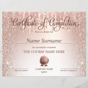 Papier Certificat de fin de cours