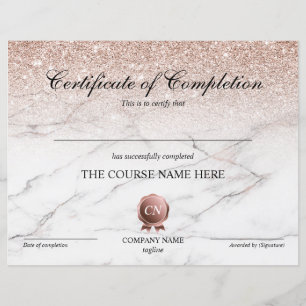 Papier Certificat de fin de cours