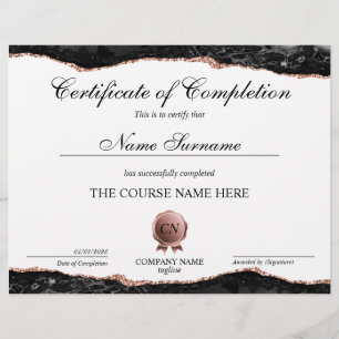 Papier Certificat de fin de cours