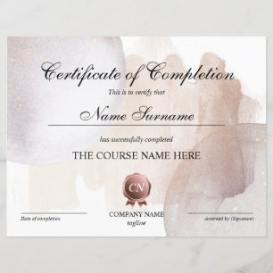 Papier Certificat de fin de cours