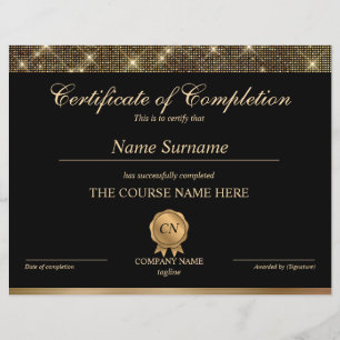 Papier Certificat de fin de cours