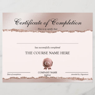 Papier Certificat de fin de cours