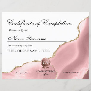 Papier Certificat de fin de cours