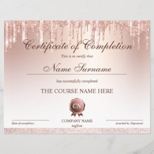 Papier Certificat de fin de cours