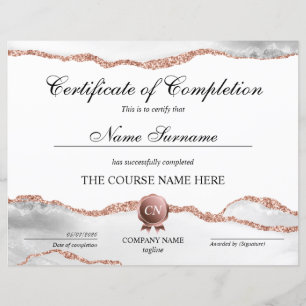 Papier Certificat de fin de cours