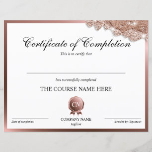 Papier Certificat de fin de cours