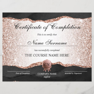 Papier Certificat de fin de cours