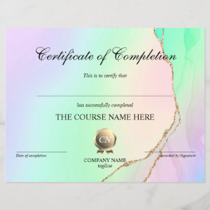 Papier Certificat de fin de cours