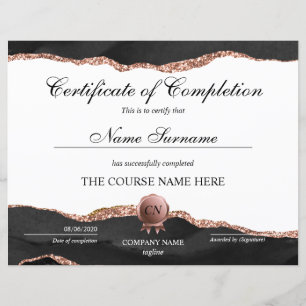 Papier Certificat de fin de cours