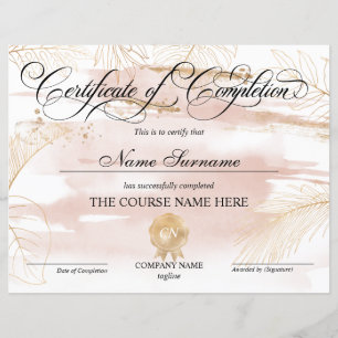 Papier Certificat de fin de cours