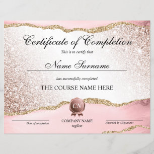 Papier Certificat de fin de cours