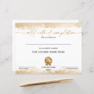 Papier Certificat de fin de cours