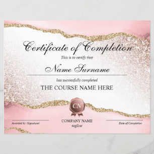 Papier Certificat de fin de cours