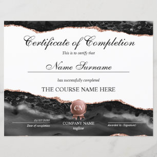 Papier Certificat de fin de cours