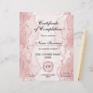 Papier Certificat de fin de cours