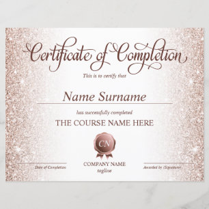 Papier Certificat de fin de cours