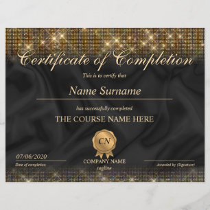 Papier Certificat de fin de cours