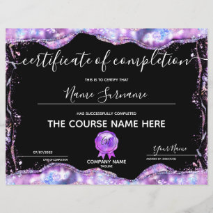 Papier Certificat de fin de cours