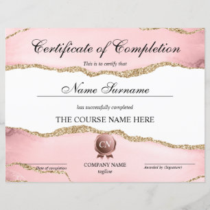 Papier Certificat de fin de cours
