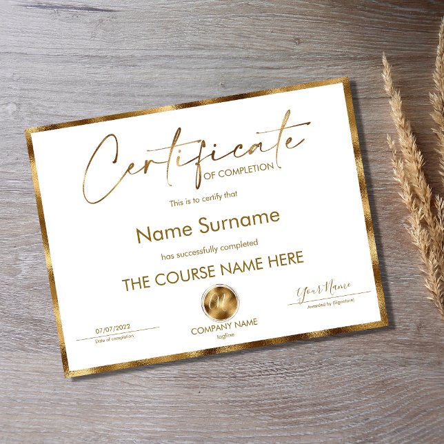 Papier Certificat de fin de cours (Créateur téléchargé)