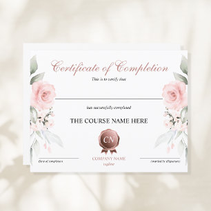 Papier Certificat de fin de cours