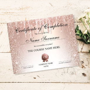 Papier Certificat de fin de cours