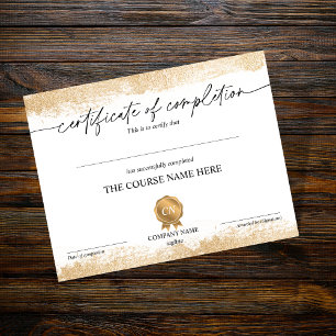 Papier Certificat de fin de cours