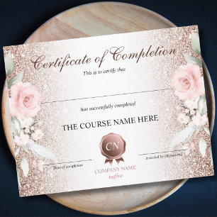 Papier Certificat de fin de cours