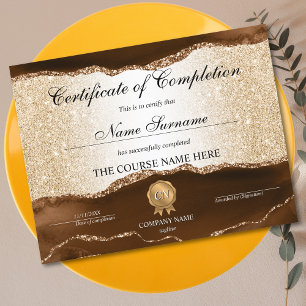 Papier Certificat de fin de cours