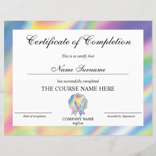 Papier Certificat de fin de cours