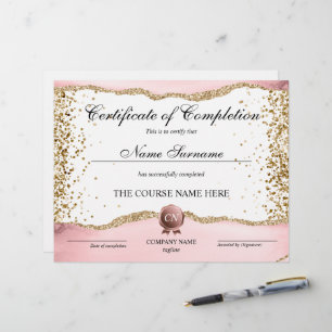 Papier Certificat de fin de cours