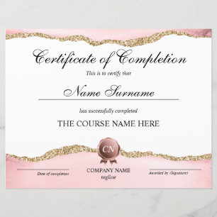 Papier Certificat de fin de cours