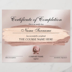 Papier Certificat de fin de cours