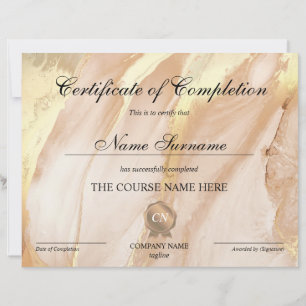 Papier Certificat de fin de cours