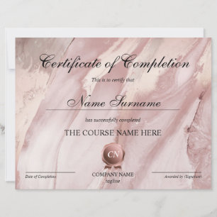 Papier Certificat de fin de cours