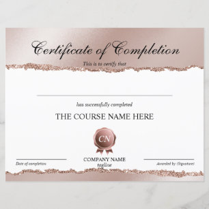 Papier Certificat de fin de cours